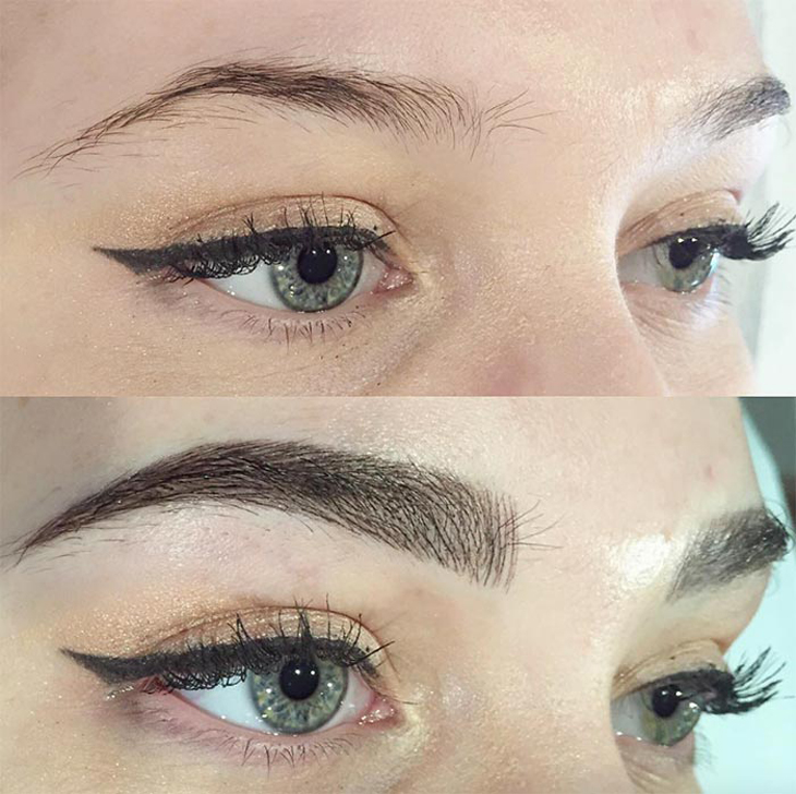 eyebrow microblading 3D eyebrow embroidery before after